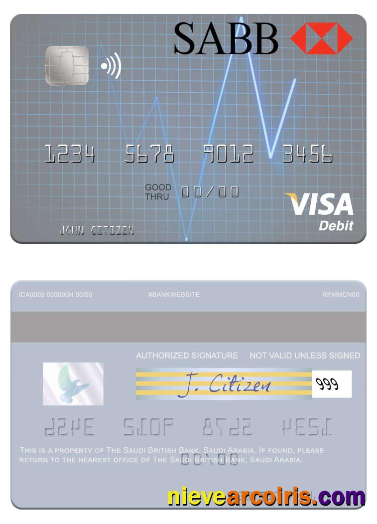 Saudi Arabia The Saudi British Bank visa debit card